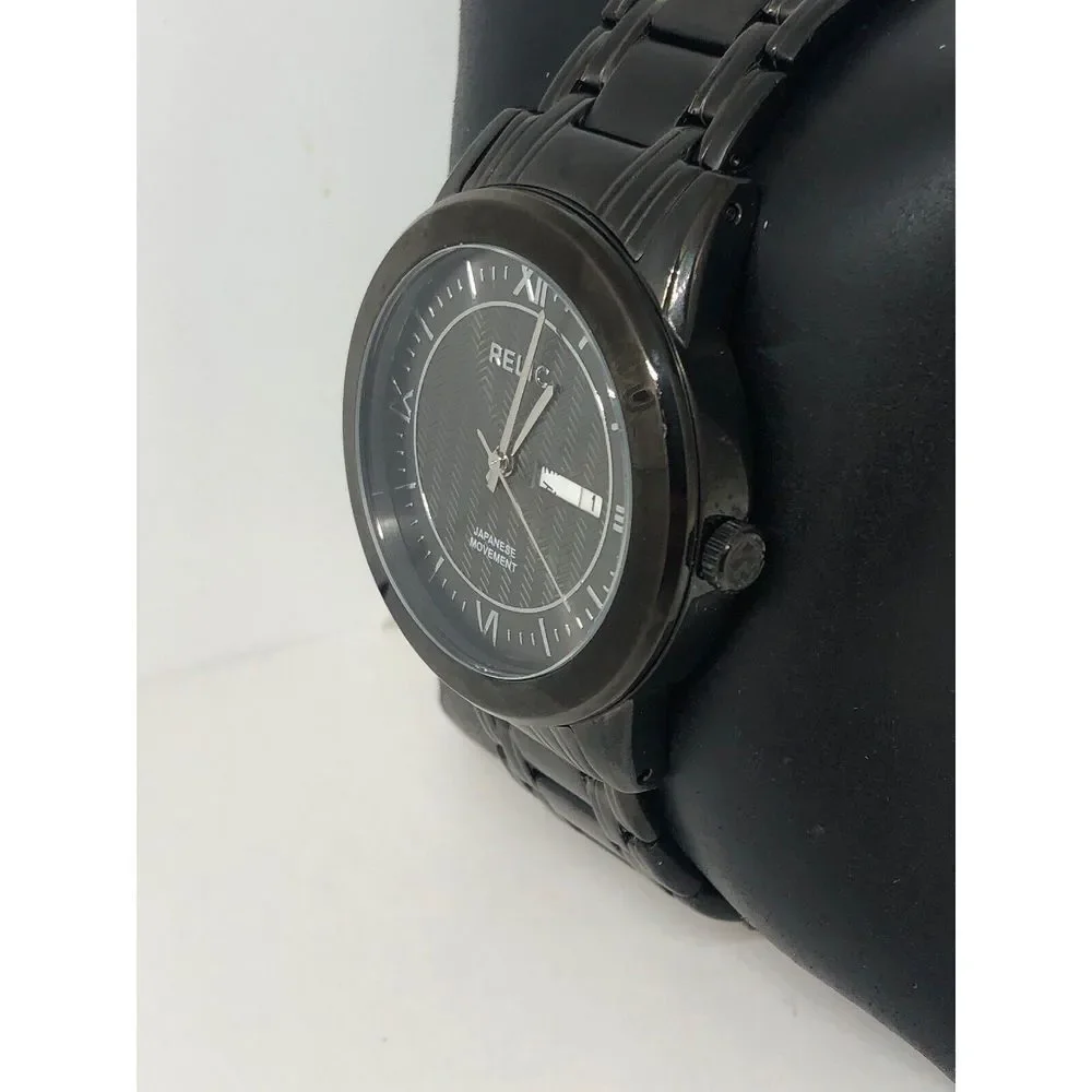 Relic ZR12053 Men's Black Stainless Steel Analog Black Dial Quartz Watch HO174